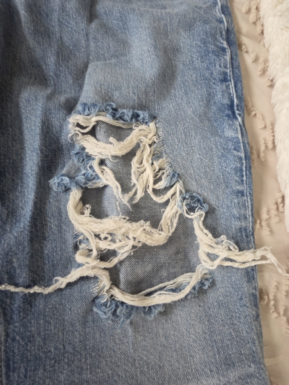 We The Free Light Blue Distressed Wide-Leg Flare Jeans - Picture 4 of 6